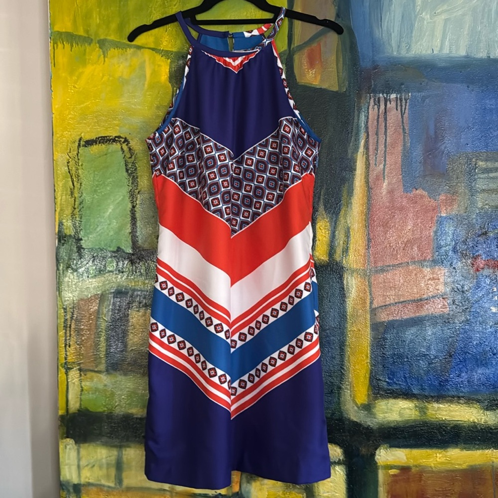 Banana Republic Halter Striped Print Sheath Dress